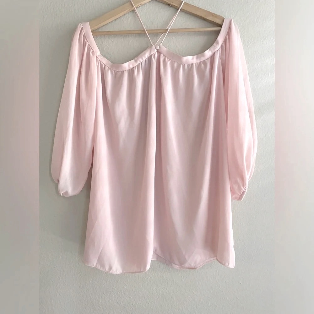 1.State Halter Neck Off Shoulder Blouse